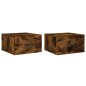 vidaXL Mesitas de noche de pared 2 uds color roble ahumado 35x35x20 cm vidaXL Mesitas de noche de pared 2 uds color roble ahumado 35x35x20 cm