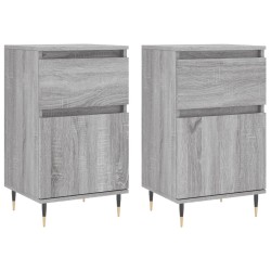 vidaXL Aparadores 2 uds madera de ingeniería gris Sonoma 40x35x70 cm