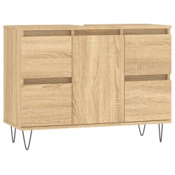 vidaXL Mueble de baño madera de ingeniería roble Sonoma 80x33x60 cm