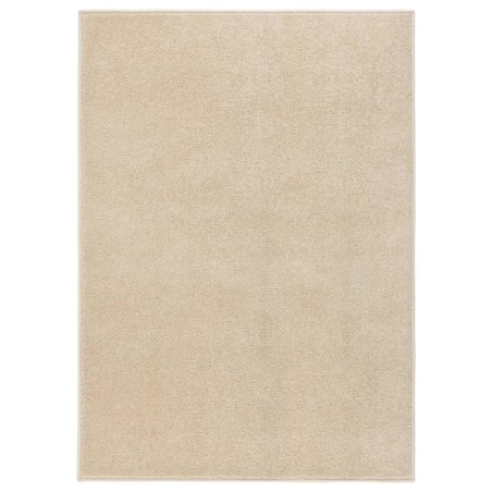 vidaXL Alfombra de pelo corto beige 140x200 cm