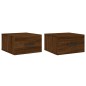 vidaXL Mesitas de noche de pared 2 uds color roble marrón 35x35x20 cm
