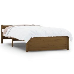 vidaXL Estructura cama madera maciza individual marrón miel 75x190 cm