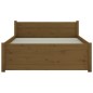 vidaXL Estructura cama madera maciza individual marrón miel 75x190 cm