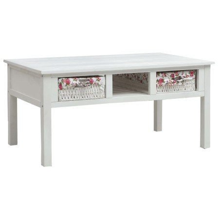 vidaXL Mesa de centro de madera blanco 99,5x60x48 cm