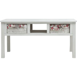 vidaXL Mesa de centro de madera blanco 99,5x60x48 cm