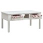 vidaXL Mesa de centro de madera blanco 99,5x60x48 cm