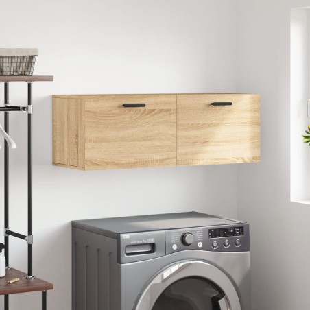vidaXL Armario de pared madera ingeniería roble Sonoma 100x36,5x35 cm