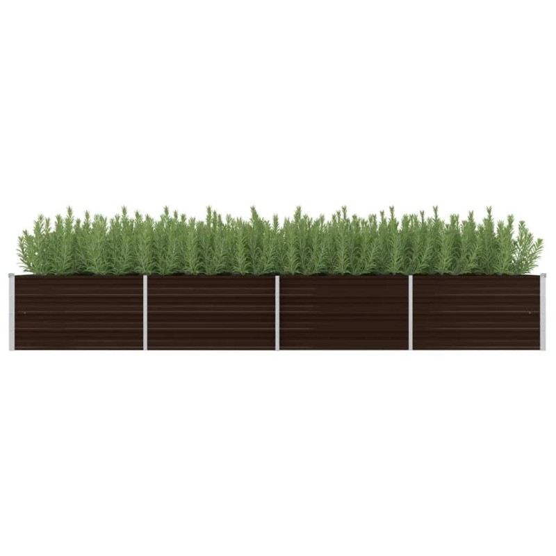 vidaXL Arriate de acero galvanizado marrón 320x80x45 cm vidaXL Arriate de acero galvanizado marrón 320x80x45 cm