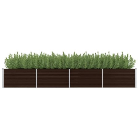 vidaXL Arriate de acero galvanizado marrón 320x80x45 cm