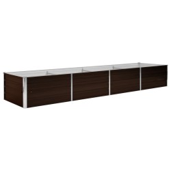 vidaXL Arriate de acero galvanizado marrón 320x80x45 cm
