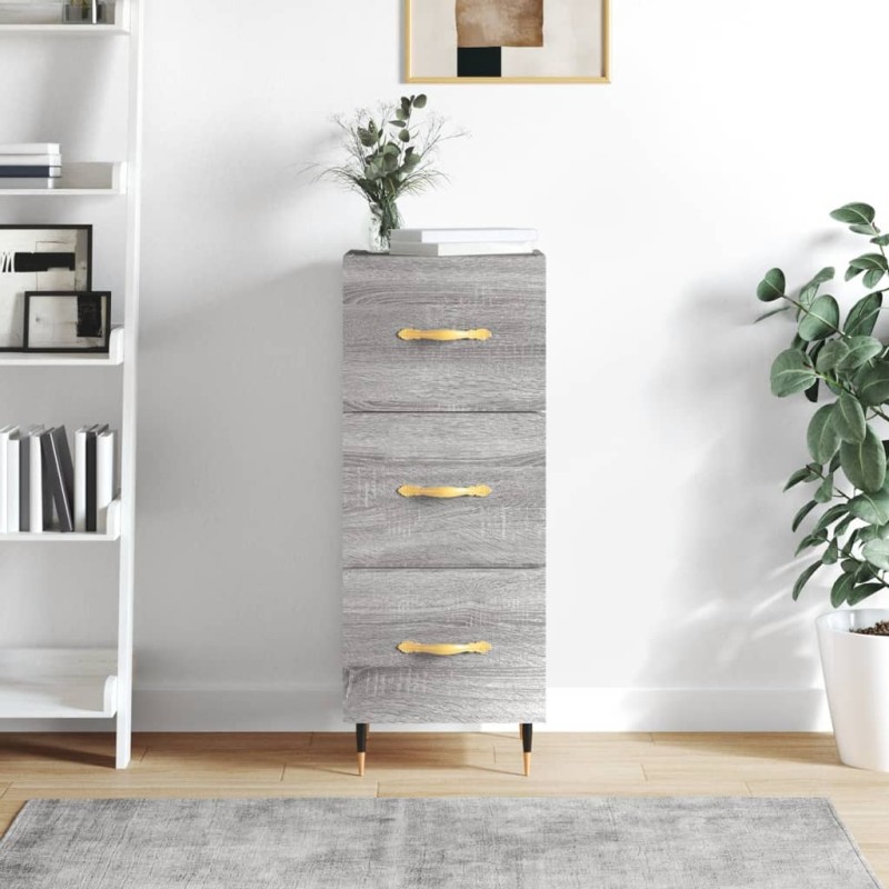 vidaXL Aparador madera de ingeniería gris Sonoma 34,5x34x90 cm vidaXL Aparador madera de ingeniería gris Sonoma 34,5x34x90 cm