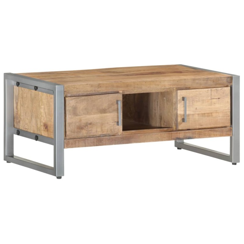 vidaXL Mesa de centro de madera de mango rugosa 95x50x40 cm vidaXL Mesa de centro de madera de mango rugosa 95x50x40 cm