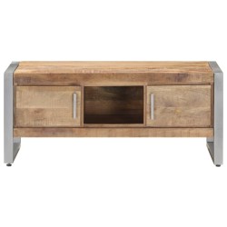 vidaXL Mesa de centro de madera de mango rugosa 95x50x40 cm