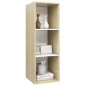 vidaXL Mueble TV pared madera contrachapada blanco roble 37x37x107 cm vidaXL Mueble TV pared madera contrachapada blanco roble 37x37x107 cm