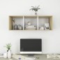 vidaXL Mueble TV pared madera contrachapada blanco roble 37x37x107 cm vidaXL Mueble TV pared madera contrachapada blanco roble 37x37x107 cm