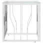 vidaXL Mesa de centro acero inoxidable y vidrio plateada 50x50x50 cm