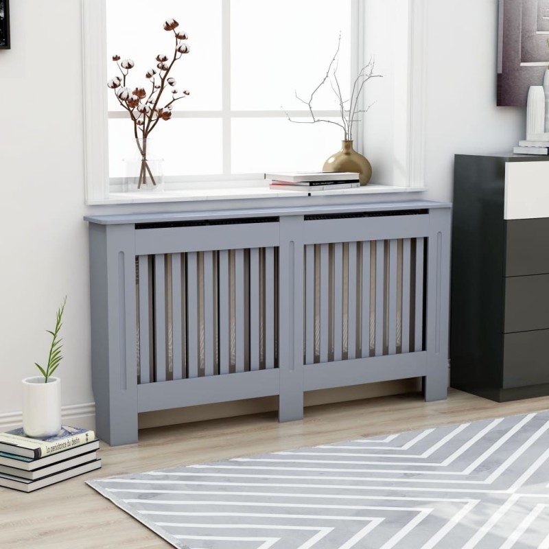 vidaXL Cubierta para radiador MDF gris antracita 152x19x81,5 cm vidaXL Cubierta para radiador MDF gris antracita 152x19x81,5 cm