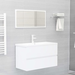 vidaXL Conjunto de muebles de baño 2 piezas contrachapada blanco