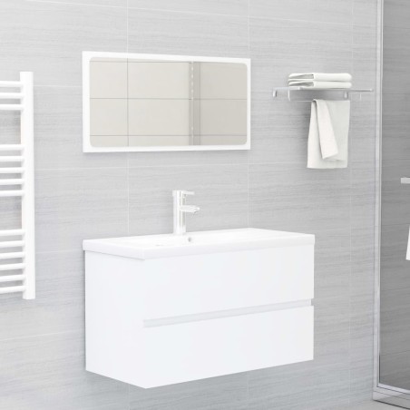 vidaXL Conjunto de muebles de baño 2 piezas contrachapada blanco