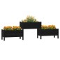 vidaXL Jardinera madera maciza de pino negro 245,5x44x75 cm
