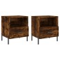 vidaXL Mesita noche 2 uds madera ingeniería roble ahumado 40x35x47,5cm vidaXL Mesita noche 2 uds madera ingeniería roble ahumado 40x35x47,5cm