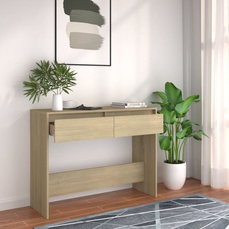 vidaXL Mesa consola madera de ingeniería roble Sonoma 100x35x76,5 cm vidaXL Mesa consola madera de ingeniería roble Sonoma 100x35x76,5 cm