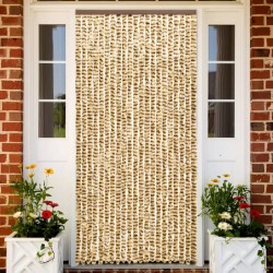 vidaXL Cortina mosquitera beige y marrón chenilla 90x220 cm 