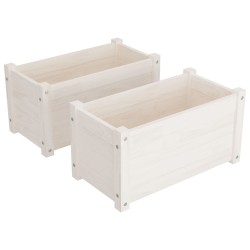 vidaXL Jardineras 2 uds madera maciza de pino blanco 60x31x31 cm