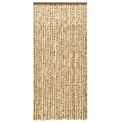 vidaXL Cortina mosquitera beige y marrón chenilla 90x220 cm 