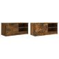 vidaXL Muebles para TV 2 uds contrachapado roble ahumado 80x35x36,5 cm vidaXL Muebles para TV 2 uds contrachapado roble ahumado 80x35x36,5 cm