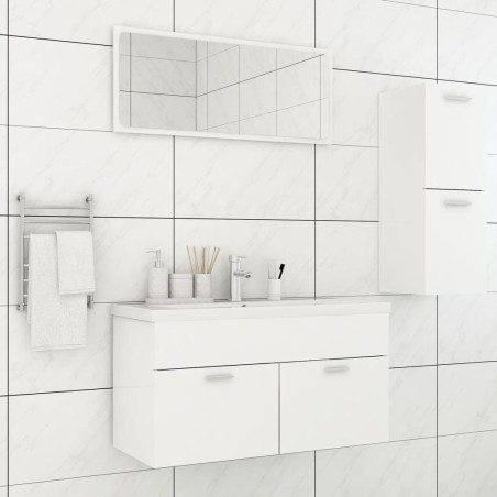vidaXL Juego de muebles de baño madera de ingeniería blanco