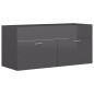 vidaXL Armario para lavabo contrachapada gris brillo 100x38,5x46 cm vidaXL Armario para lavabo contrachapada gris brillo 100x38,5x46 cm