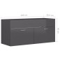 vidaXL Armario para lavabo contrachapada gris brillo 100x38,5x46 cm vidaXL Armario para lavabo contrachapada gris brillo 100x38,5x46 cm