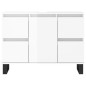 vidaXL Mueble de baño madera de ingeniería blanco brillo 80x33x60 cm vidaXL Mueble de baño madera de ingeniería blanco brillo 80x33x60 cm