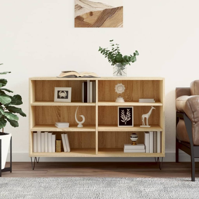 vidaXL Aparador de madera contrachapada roble Sonoma 103,5x35x70 cm