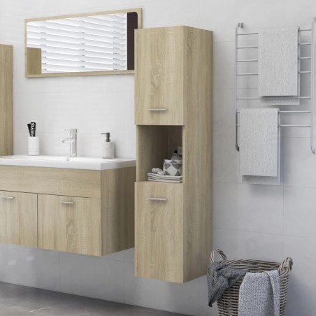 vidaXL Armario de baño madera contrachapada roble Sonoma 30x30x130 cm
