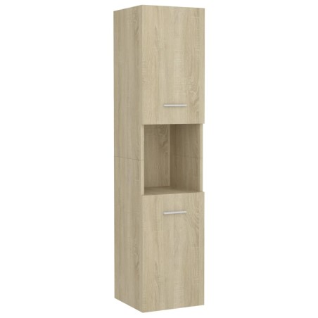 vidaXL Armario de baño madera contrachapada roble Sonoma 30x30x130 cm