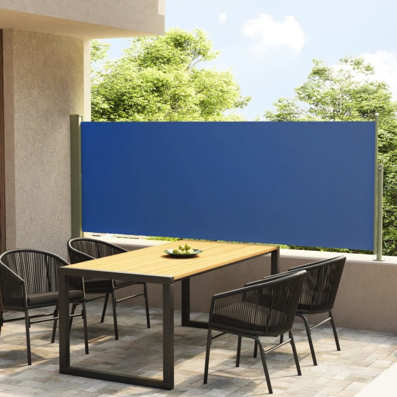 vidaXL Toldo lateral retráctil de jardín azul 117x300 cm vidaXL Toldo lateral retráctil de jardín azul 117x300 cm