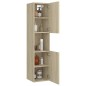 vidaXL Armario de baño madera contrachapada roble Sonoma 30x30x130 cm vidaXL Armario de baño madera contrachapada roble Sonoma 30x30x130 cm