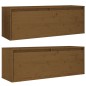 vidaXL Armario de pared 2 uds madera de pino marrón miel 100x30x35 cm vidaXL Armario de pared 2 uds madera de pino marrón miel 100x30x35 cm