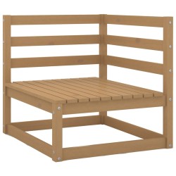 vidaXL Sofás de esquina de jardín 2 uds marrón miel madera maciza pino 