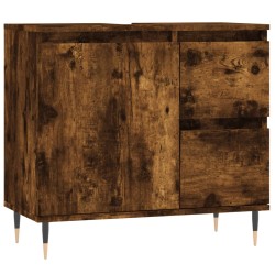 vidaXL Armario de baño madera contrachapada roble ahumado 65x33x60 cm