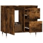 vidaXL Armario de baño madera contrachapada roble ahumado 65x33x60 cm vidaXL Armario de baño madera contrachapada roble ahumado 65x33x60 cm