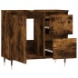 vidaXL Armario de baño madera contrachapada roble ahumado 65x33x60 cm vidaXL Armario de baño madera contrachapada roble ahumado 65x33x60 cm