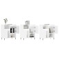vidaXL Aparadores 3 uds madera contrachapada blanco brillo vidaXL Aparadores 3 uds madera contrachapada blanco brillo