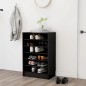 vidaXL Mueble zapatero de madera contrachapada negro 60x35x92 cm