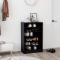 vidaXL Mueble zapatero de madera contrachapada negro 60x35x92 cm