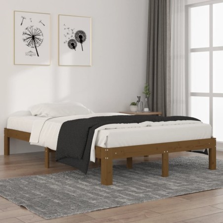 vidaXL Estructura de cama madera maciza pino marrón miel 120x200 cm