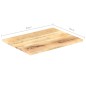 vidaXL Superficie de mesa madera maciza de mango 25-27 mm 90x70 cm vidaXL Superficie de mesa madera maciza de mango 25-27 mm 90x70 cm