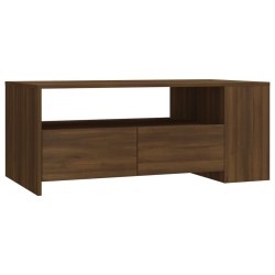 vidaXL Mesa de centro madera de ingeniería marrón roble 102x55x42 cm